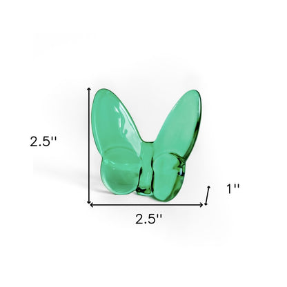 3" Green Crystal Butterfly Figurine Tabletop Sculpture