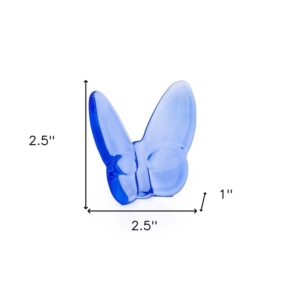 3" Blue Crystal Butterfly Figurine Tabletop Sculpture