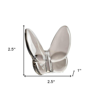 3" Gray Crystal Butterfly Figurine Tabletop Sculpture