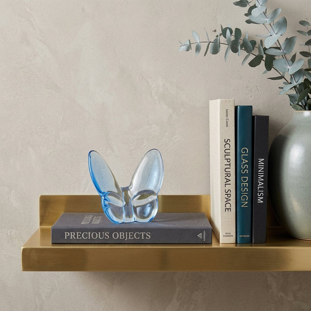 3" Aqua Crystal Butterfly Figurine Tabletop Sculpture