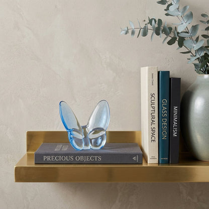 3" Aqua Crystal Butterfly Figurine Tabletop Sculpture