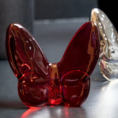 3" Red Crystal Butterfly Figurine Tabletop Sculpture