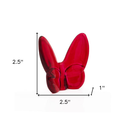 3" Red Crystal Butterfly Figurine Tabletop Sculpture