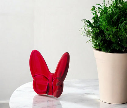 3" Red Crystal Butterfly Figurine Tabletop Sculpture