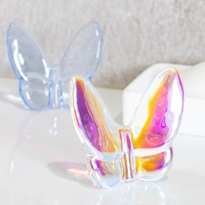 3" Purple and Orange Crystal Butterfly Figurine Tabletop Sculpture