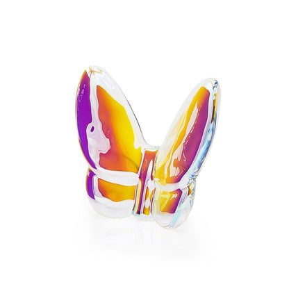 3" Purple and Orange Crystal Butterfly Figurine Tabletop Sculpture