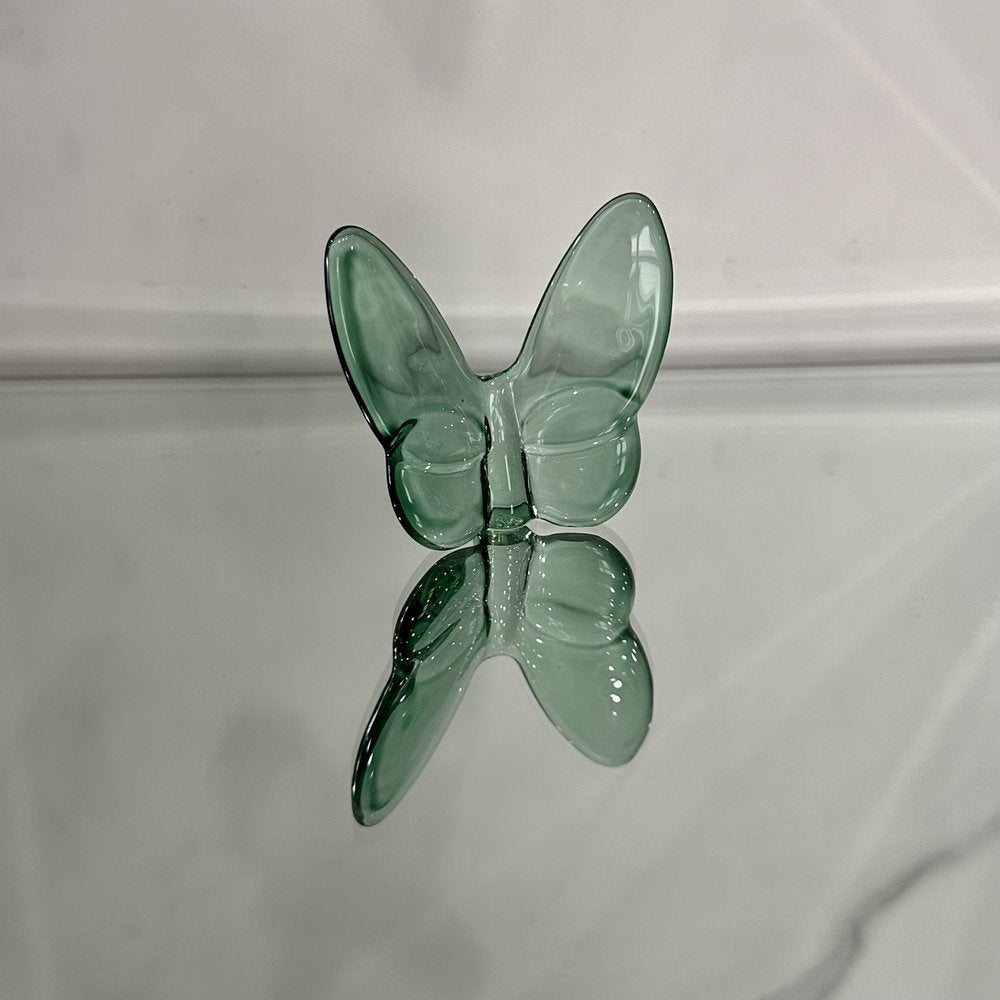 3" Mint Green Crystal Butterfly Figurine Tabletop Sculpture