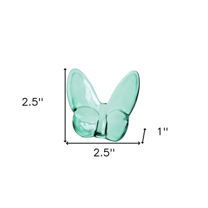 3" Mint Green Crystal Butterfly Figurine Tabletop Sculpture
