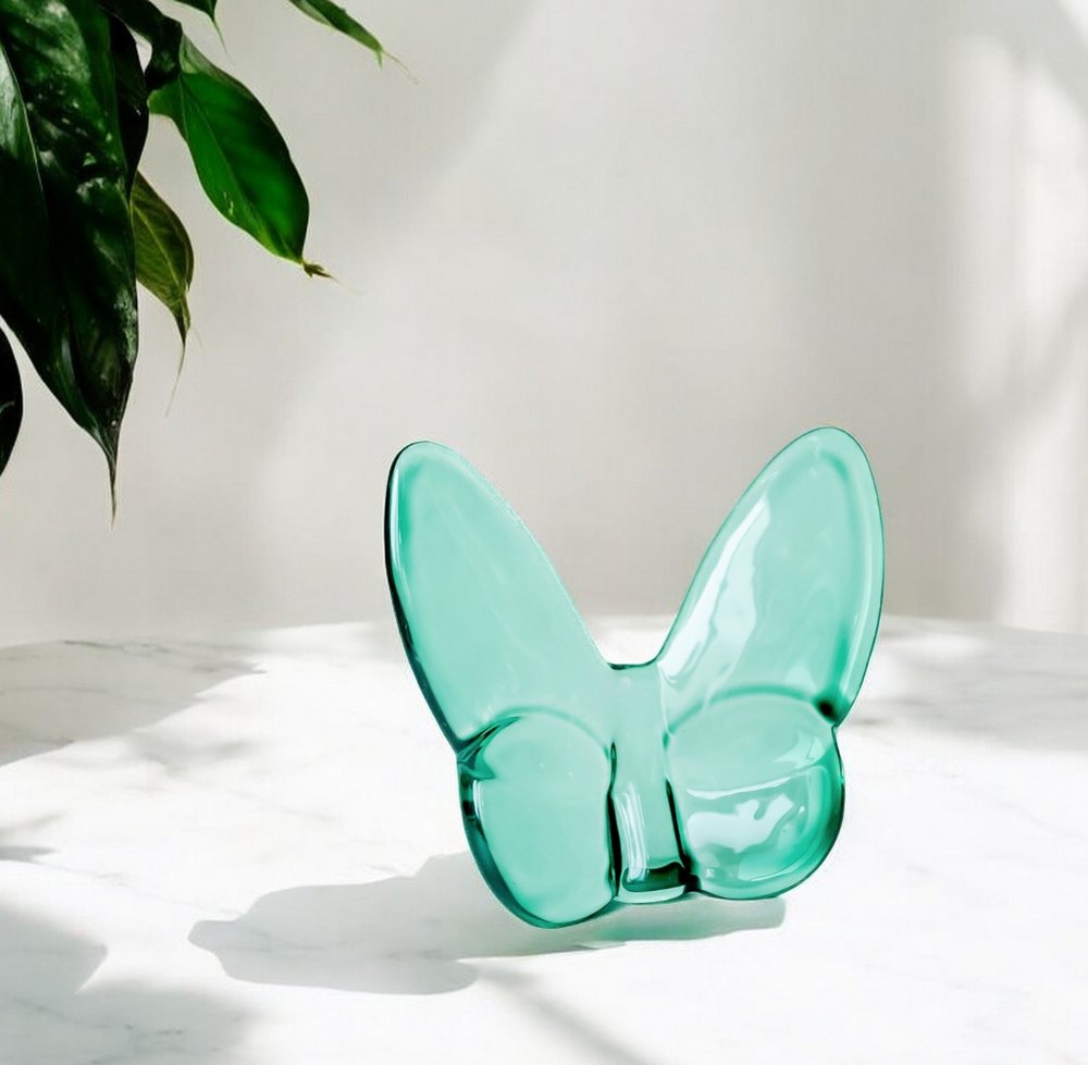 3" Mint Green Crystal Butterfly Figurine Tabletop Sculpture