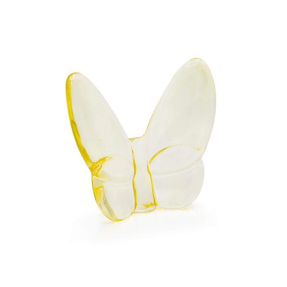 3" Light Yellow Crystal Butterfly Figurine Tabletop Sculpture