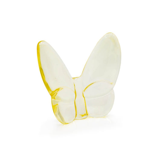 3" Light Yellow Crystal Butterfly Figurine Tabletop Sculpture