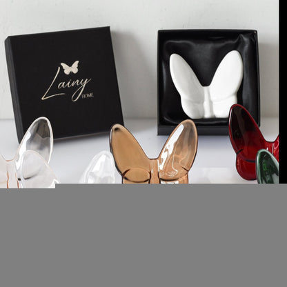 3" Brown Crystal Butterfly Figurine Tabletop Sculpture