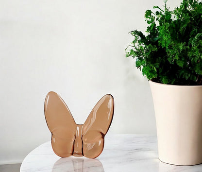 3" Brown Crystal Butterfly Figurine Tabletop Sculpture