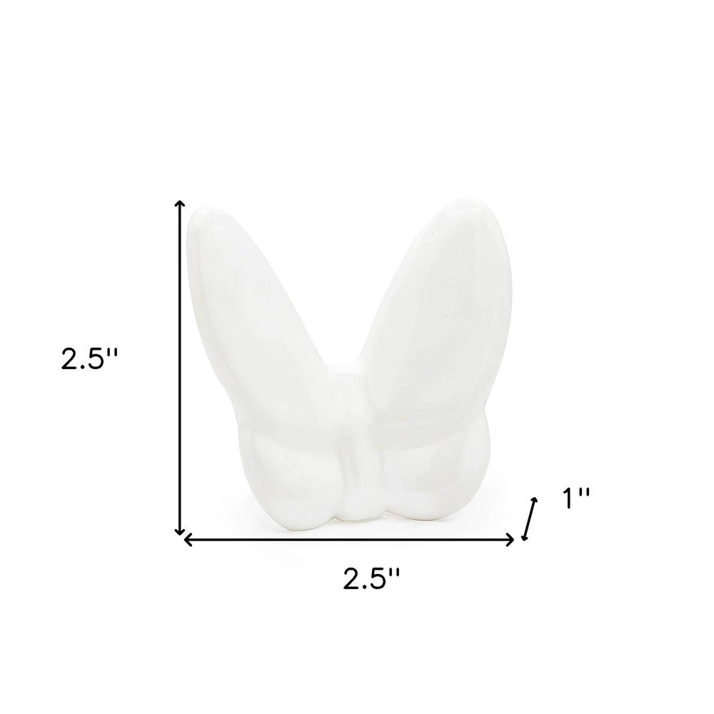 3" White Crystal Butterfly Figurine Tabletop Sculpture