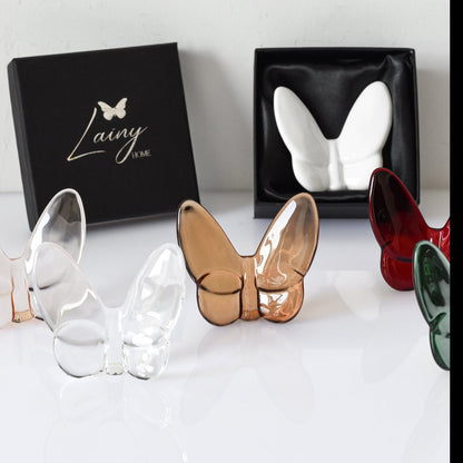 3" Plum Crystal Butterfly Figurine Tabletop Sculpture