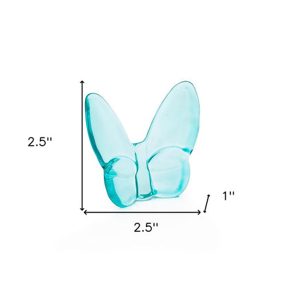 3" Turquoise Crystal Butterfly Figurine Tabletop Sculpture