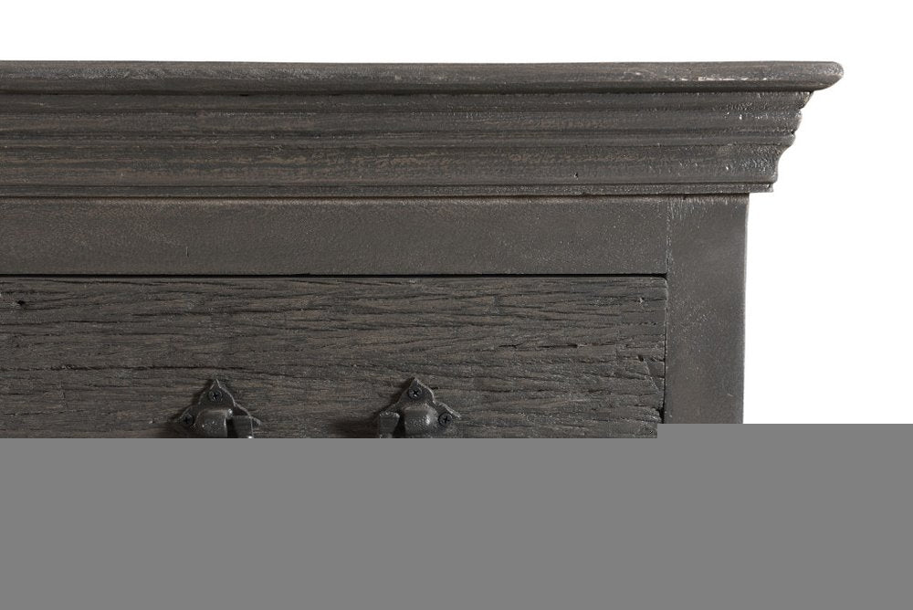 64" Gray Solid Wood Seven Drawer Double Dresser