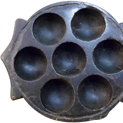 10" Black Cement Seven Tealight Round Candle Holder