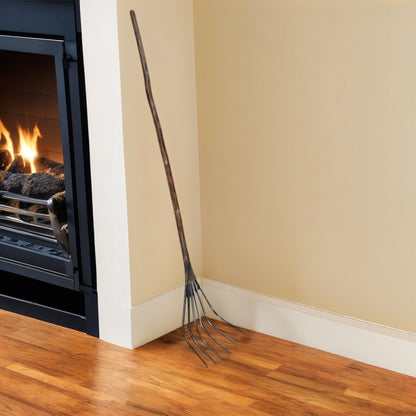 60" Brown and Black Wood and Metal Tabletop Sculpture