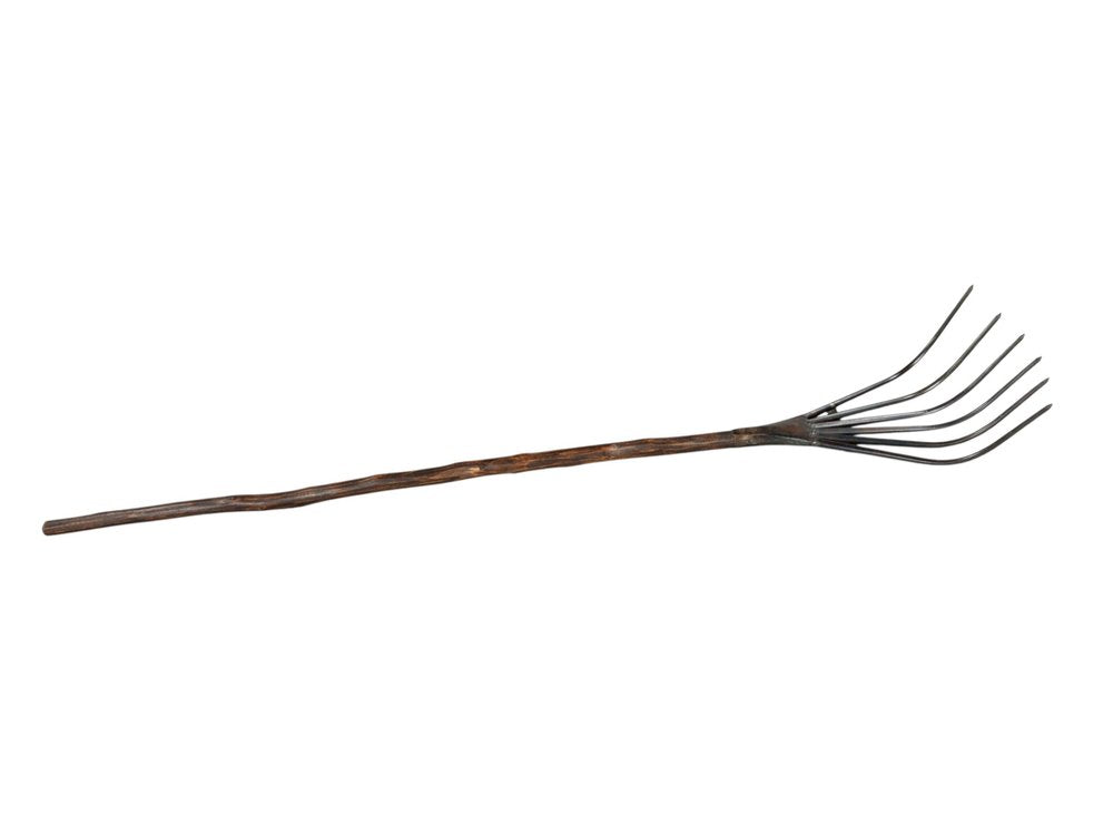 60" Brown and Black Wood and Metal Tabletop Sculpture