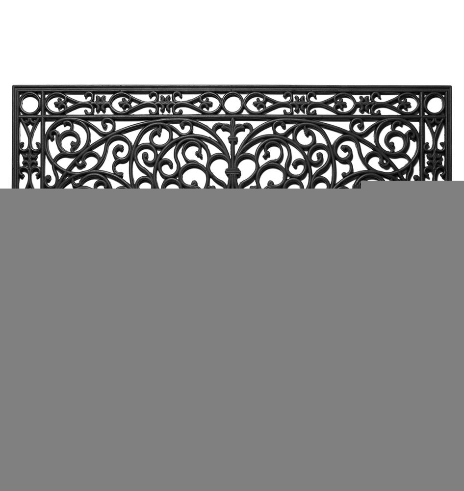 24" X 36" Black Rubber Scrollwork Outdoor Door Mat