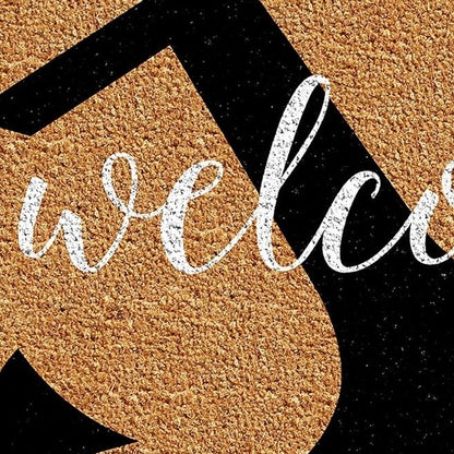 24" X 36" Natural and Black Coir Anchor Welcome Outdoor Door Mat