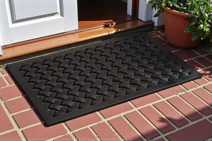 24" X 36" Black Rubber Weave Outdoor Door Mat