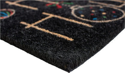 24" X 36" Black and Natural Coir Happy Holidays Outdoor Christmas Door Mat