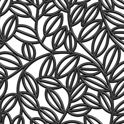 24" X 36" Black Rubber Botanical Leaves Outdoor Door Mat