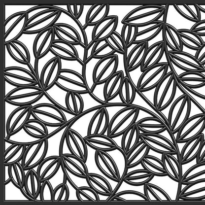 24" X 36" Black Rubber Botanical Leaves Outdoor Door Mat