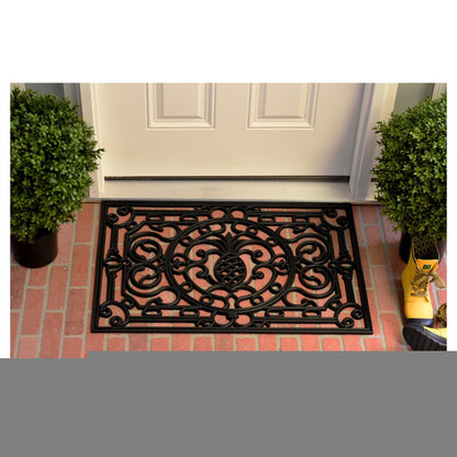 18" X 30" Black Rubber Pineapple Outdoor Door Mat