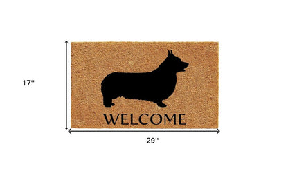 17" X 29" Natural and Black Coir Dachshund Welcome Outdoor Door Mat
