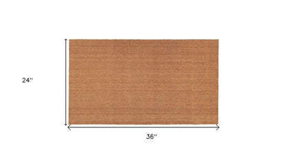 24" X 36" Natural Coir Solid Color Outdoor Door Mat