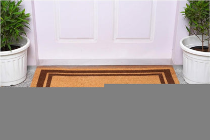 24" X 36" Natural and Black Coir Geometric Outdoor Door Mat