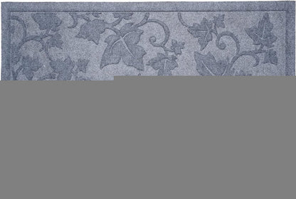 24" X 36" Light Gray Rubber Botanical Leaves Outdoor Door Mat