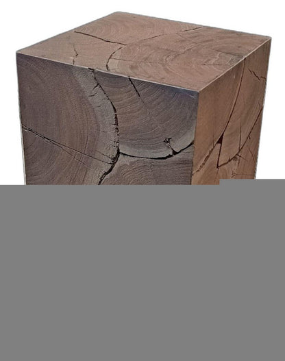 20" Black Distressed Solid Wood Square End Table
