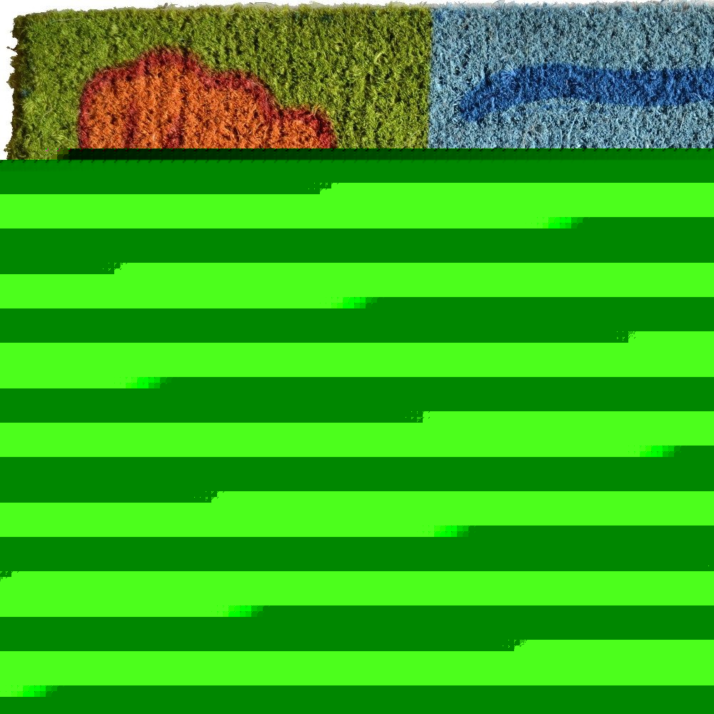 18" X 30" Orange Yellow Coir Seashells Outdoor Summer Door Mat