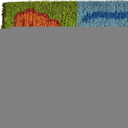 18" X 30" Orange Yellow Coir Seashells Outdoor Summer Door Mat