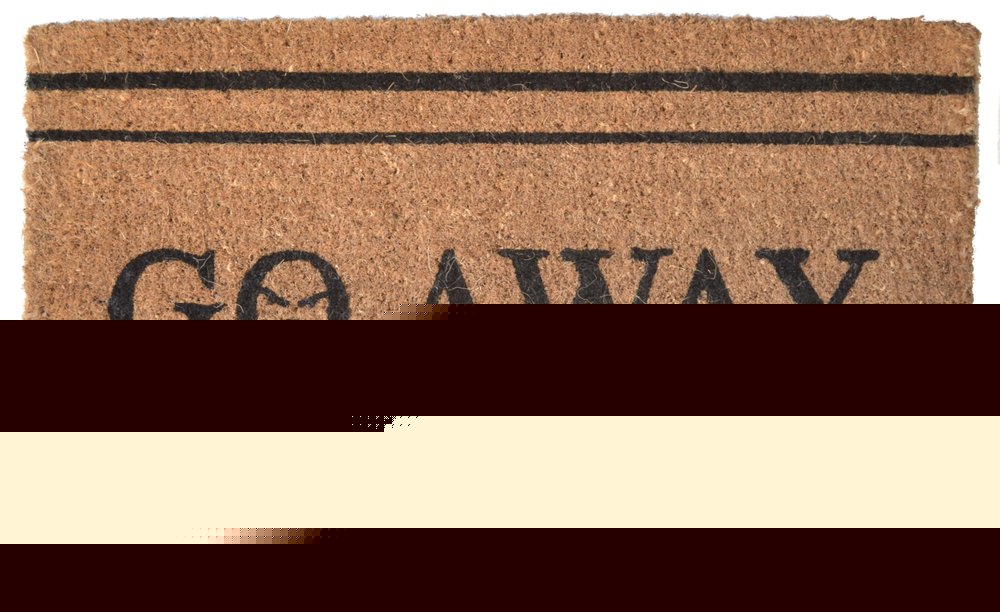 18" X 30" Brown and Black Coir Go Away Outdoor Door Mat