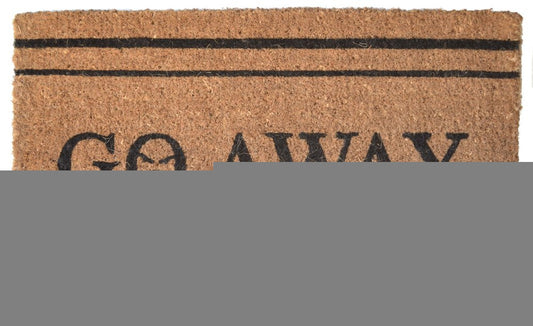 18" X 30" Brown and Black Coir Go Away Outdoor Door Mat