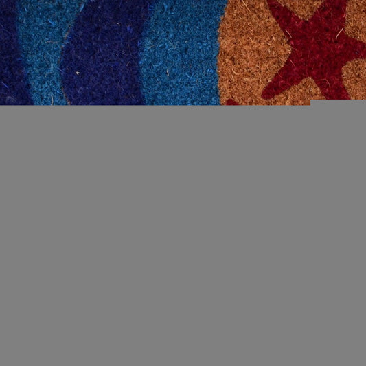 18" X 30" Blue and Red Coir Crab Outdoor Door Mat