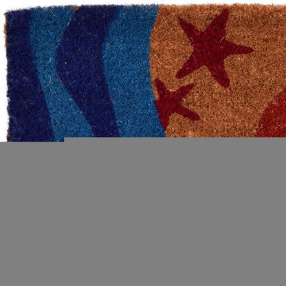 18" X 30" Blue and Red Coir Crab Outdoor Door Mat