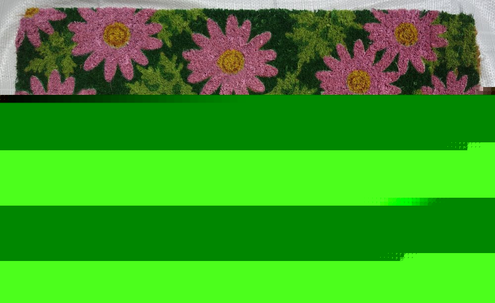 18" X 30" Pink and Green Coir Floral Outdoor Spring Door Mat