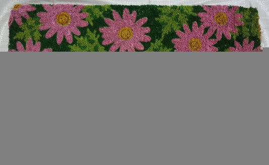 18" X 30" Pink and Green Coir Floral Outdoor Spring Door Mat