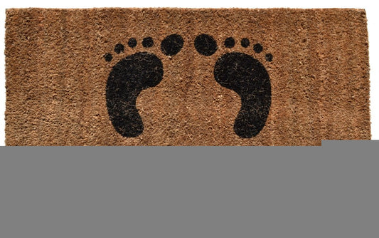 18" X 30" Brown and Black Coir Wipe Your Paws Outdoor Door Mat