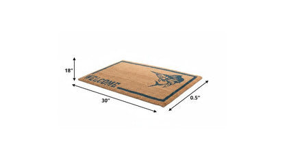 18" X 30" Brown and Black Coir Swordfish Welcome Outdoor Door Mat