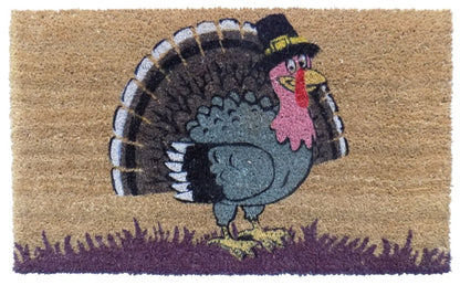 18" X 30" Brown and Black Coir Tom Turkey Outdoor Door Mat