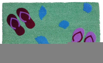 18" X 30" Green Coir Flip Flop Outdoor Door Mat