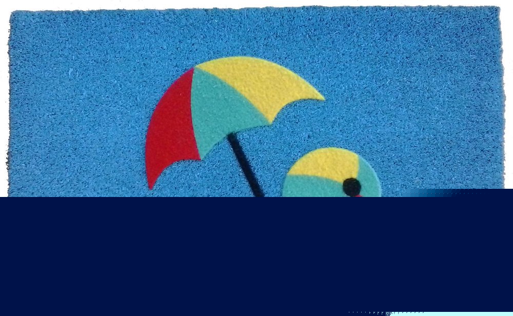 18" X 30" Blue Coir Tropical Outdoor Door Mat