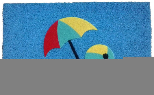 18" X 30" Blue Coir Tropical Outdoor Door Mat